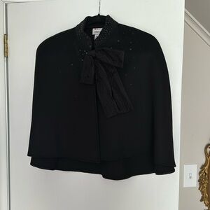 Prabal Gurung for Target Black Wool Cape with Sequin Details - one size